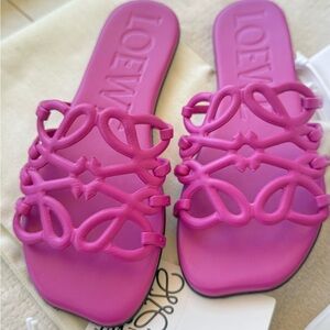 Loewe Fuchsia Petal Pink Anagram Sandals